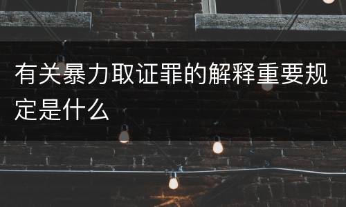 有关暴力取证罪的解释重要规定是什么
