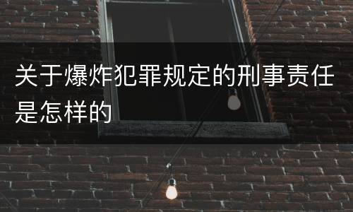 关于爆炸犯罪规定的刑事责任是怎样的