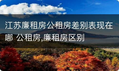 江苏廉租房公租房差别表现在哪 公租房,廉租房区别