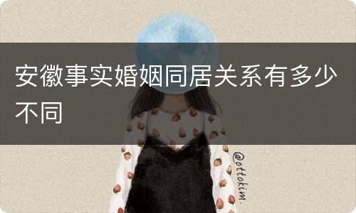安徽事实婚姻同居关系有多少不同
