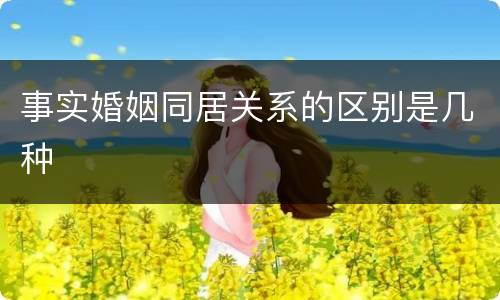 事实婚姻同居关系的区别是几种