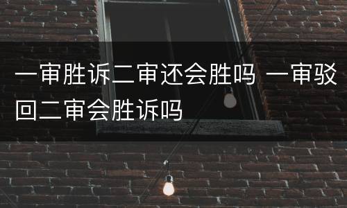 一审胜诉二审还会胜吗 一审驳回二审会胜诉吗