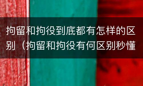 拘留和拘役到底都有怎样的区别（拘留和拘役有何区别秒懂百科）