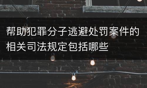 帮助犯罪分子逃避处罚案件的相关司法规定包括哪些