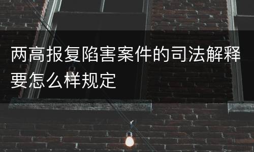 两高报复陷害案件的司法解释要怎么样规定
