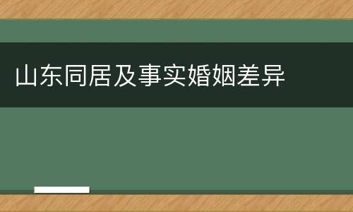 山东同居及事实婚姻差异