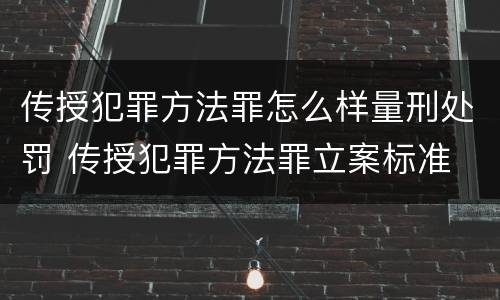 传授犯罪方法罪怎么样量刑处罚 传授犯罪方法罪立案标准