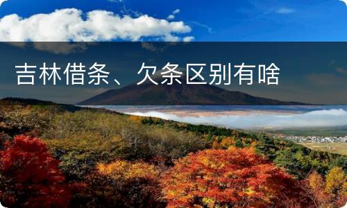 吉林借条、欠条区别有啥