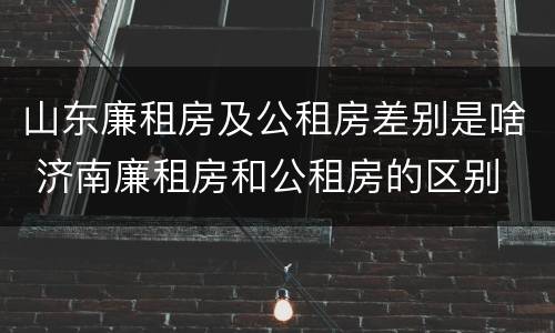 山东廉租房及公租房差别是啥 济南廉租房和公租房的区别