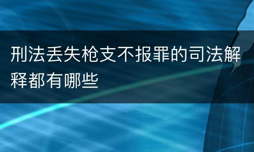 刑法丢失枪支不报罪的司法解释都有哪些