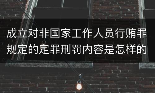 成立对非国家工作人员行贿罪规定的定罪刑罚内容是怎样的