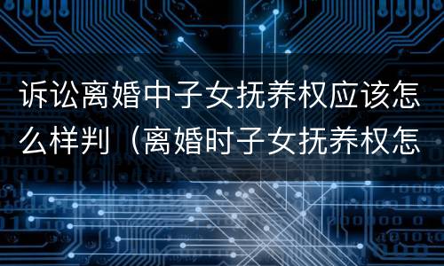 诉讼离婚中子女抚养权应该怎么样判（离婚时子女抚养权怎么判）