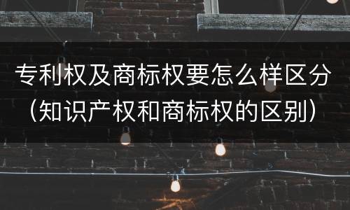 专利权及商标权要怎么样区分（知识产权和商标权的区别）