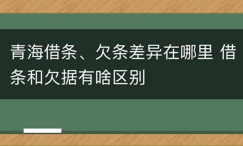 青海借条、欠条差异在哪里 借条和欠据有啥区别