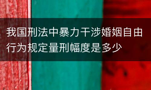 我国刑法中暴力干涉婚姻自由行为规定量刑幅度是多少