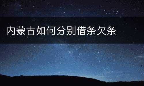 内蒙古如何分别借条欠条