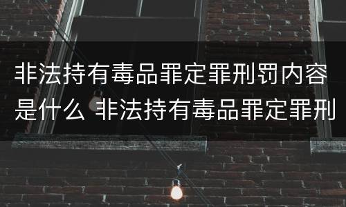 非法持有毒品罪定罪刑罚内容是什么 非法持有毒品罪定罪刑罚内容是什么意思