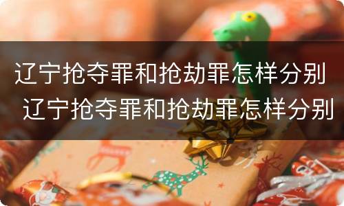 辽宁抢夺罪和抢劫罪怎样分别 辽宁抢夺罪和抢劫罪怎样分别判
