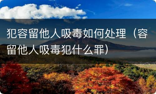 犯容留他人吸毒如何处理（容留他人吸毒犯什么罪）