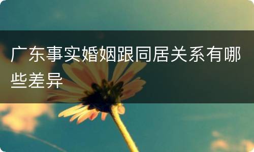 广东事实婚姻跟同居关系有哪些差异