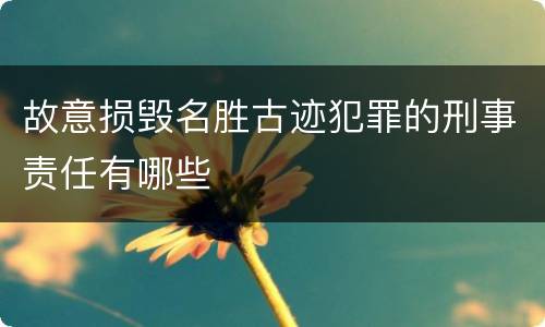 故意损毁名胜古迹犯罪的刑事责任有哪些