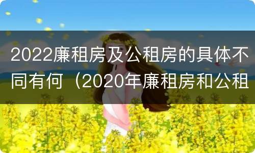 2022廉租房及公租房的具体不同有何（2020年廉租房和公租房的区别）