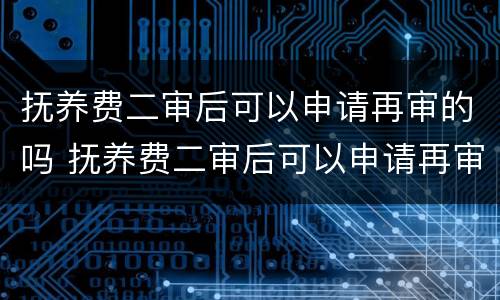 抚养费二审后可以申请再审的吗 抚养费二审后可以申请再审的吗法院