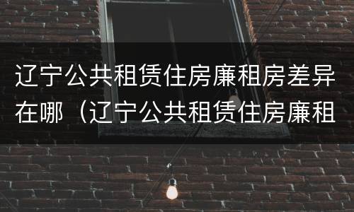 辽宁公共租赁住房廉租房差异在哪（辽宁公共租赁住房廉租房差异在哪查）
