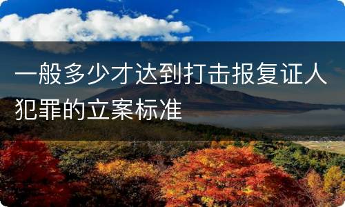 一般多少才达到打击报复证人犯罪的立案标准