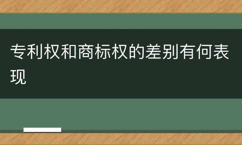 专利权和商标权的差别有何表现