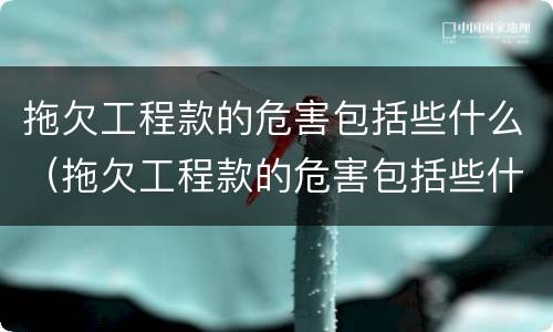 拖欠工程款的危害包括些什么（拖欠工程款的危害包括些什么内容）