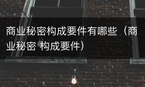 商业秘密构成要件有哪些（商业秘密 构成要件）