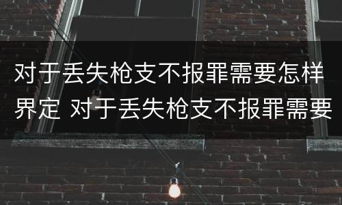 对于丢失枪支不报罪需要怎样界定 对于丢失枪支不报罪需要怎样界定呢