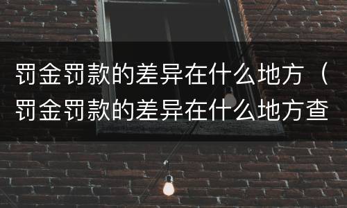 罚金罚款的差异在什么地方（罚金罚款的差异在什么地方查）