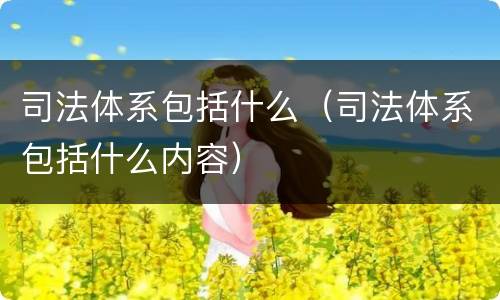 司法体系包括什么（司法体系包括什么内容）