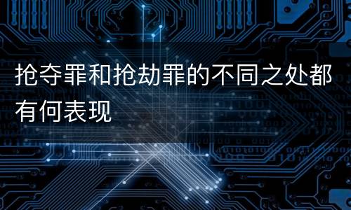抢夺罪和抢劫罪的不同之处都有何表现