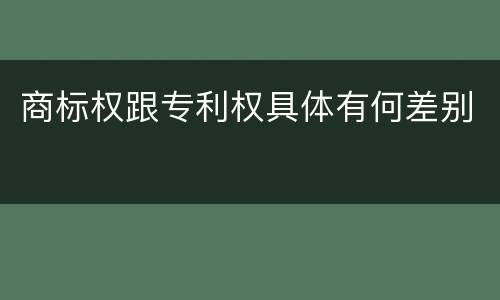 商标权跟专利权具体有何差别