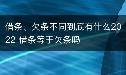 借条、欠条不同到底有什么2022 借条等于欠条吗
