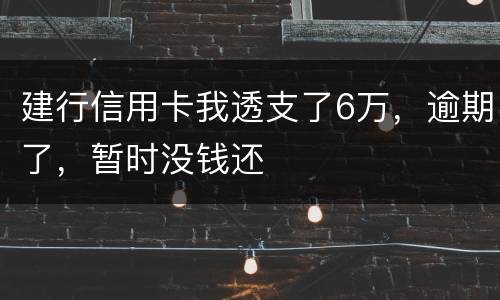 建行信用卡我透支了6万，逾期了，暂时没钱还