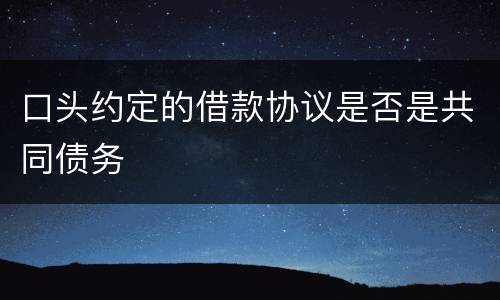 口头约定的借款协议是否是共同债务