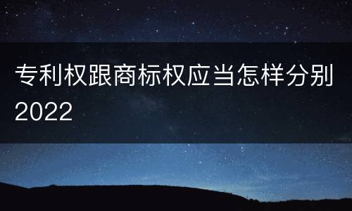 专利权跟商标权应当怎样分别2022
