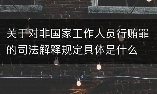 关于对非国家工作人员行贿罪的司法解释规定具体是什么