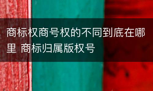 商标权商号权的不同到底在哪里 商标归属版权号