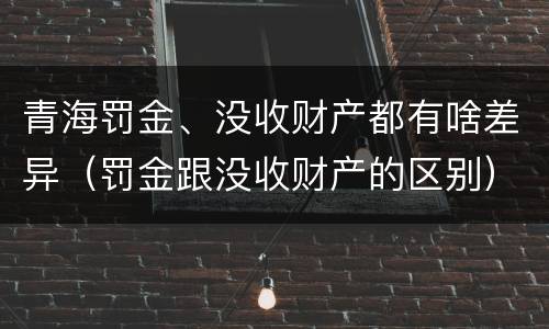 青海罚金、没收财产都有啥差异（罚金跟没收财产的区别）