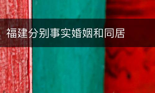 福建分别事实婚姻和同居