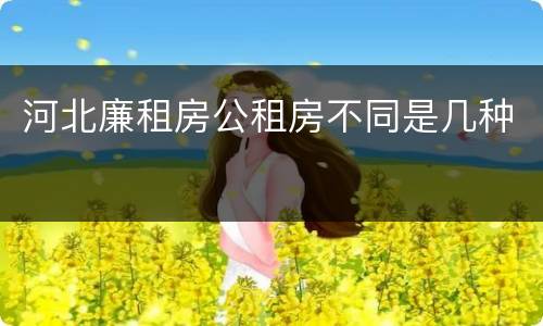 河北廉租房公租房不同是几种