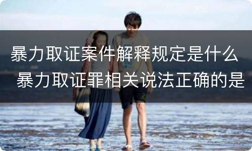 暴力取证案件解释规定是什么 暴力取证罪相关说法正确的是
