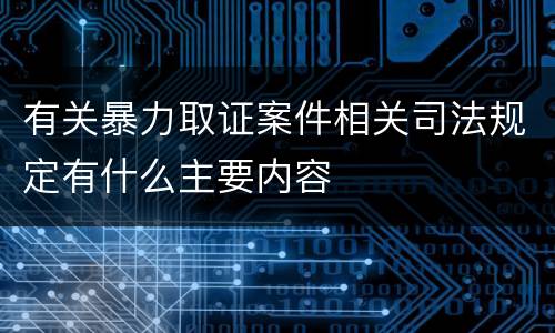 有关暴力取证案件相关司法规定有什么主要内容