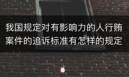 我国规定对有影响力的人行贿案件的追诉标准有怎样的规定