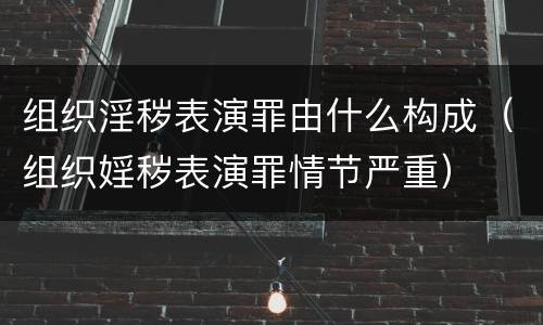 组织淫秽表演罪由什么构成（组织婬秽表演罪情节严重）